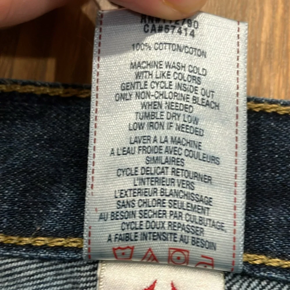 True Religion U.S. Made Men's Blue Dark Wash Cotton Denim Straight Leg Jeans